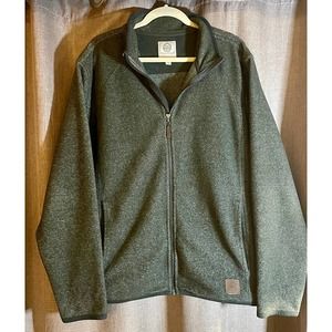 Field & Stream Heather Green Zip-up Sweater Sz Large